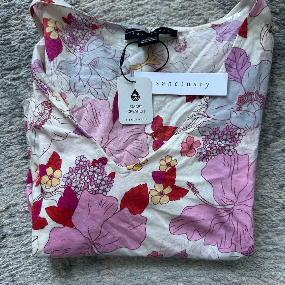 SANCTUARY FLORAL WOMENS TOP